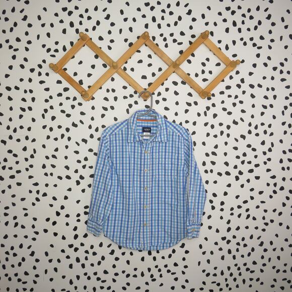 Carter's Other - Carter’s Blue Plaid Button Up Boys Collared Long Sleeve Shirt